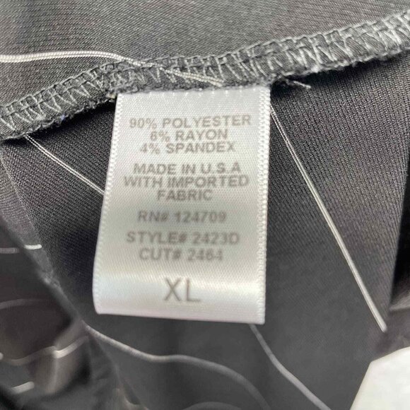 IC By Connie K Dress Womens XL Stretch Jersey Black Asymmetrical Hem Striped - Picture 8 of 11